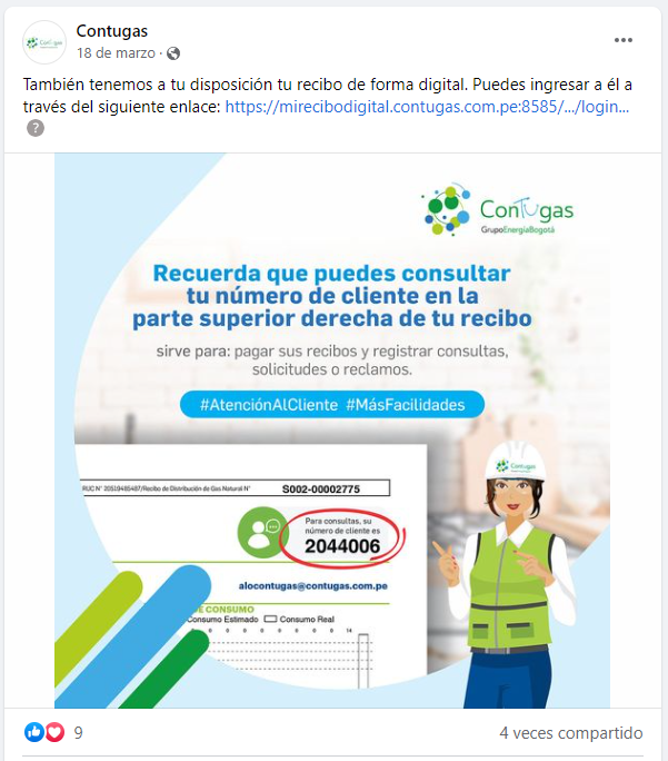 Recibo de Gas Natural: ¿Cómo consultarlo? recibo virtual contugas