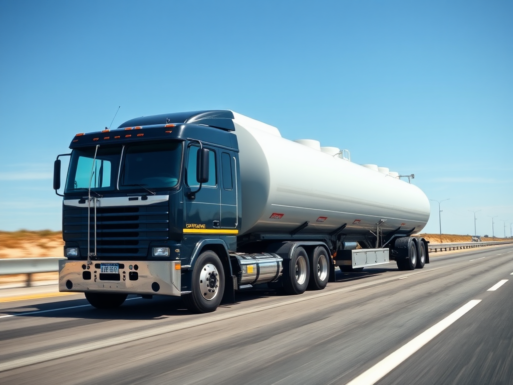Camión cisterna de propano en carretera