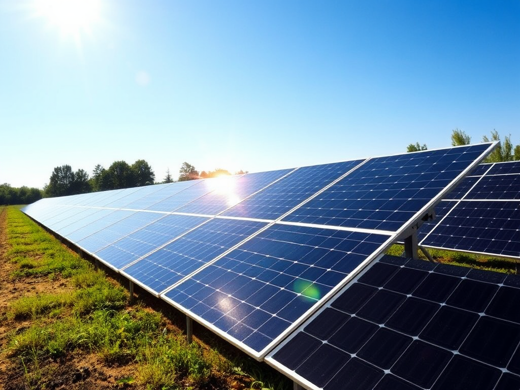 Energía: Definición, Tipos y Su Impacto en Sectores Clave Paneles solares en un campo abierto capturando luz solar en un día despejado