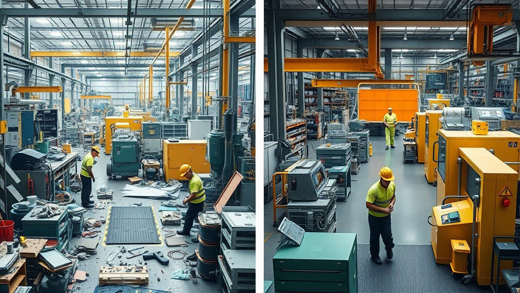Comparación de seguridad industrial antes y después