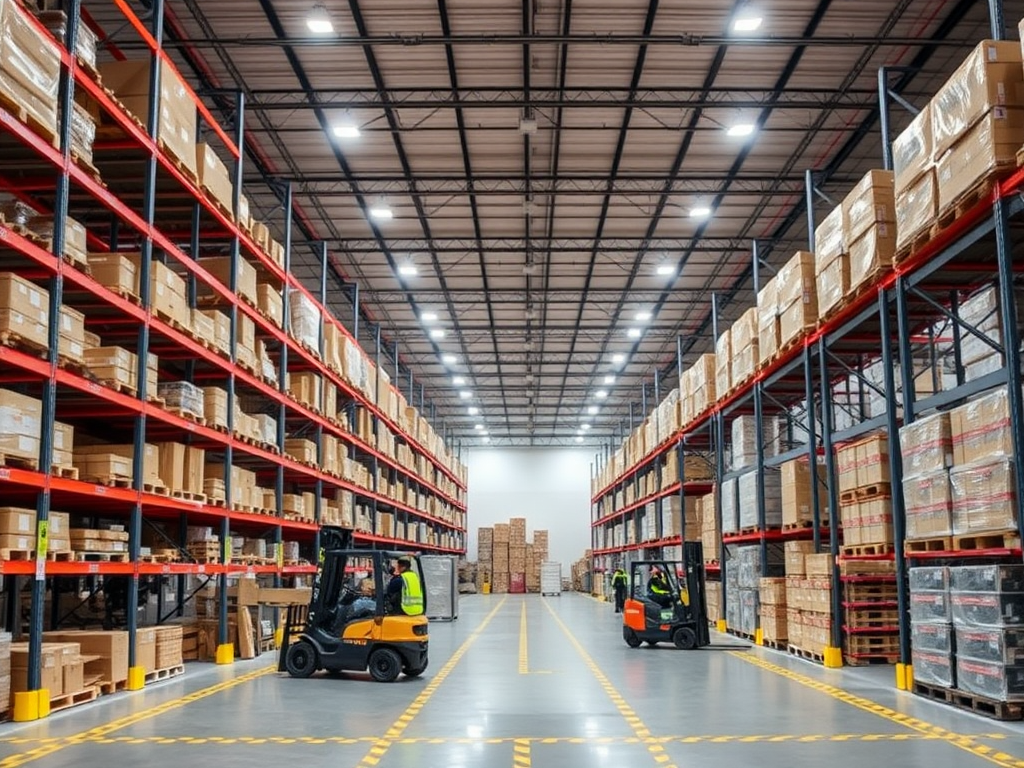 Almacén logístico moderno y bien organizado