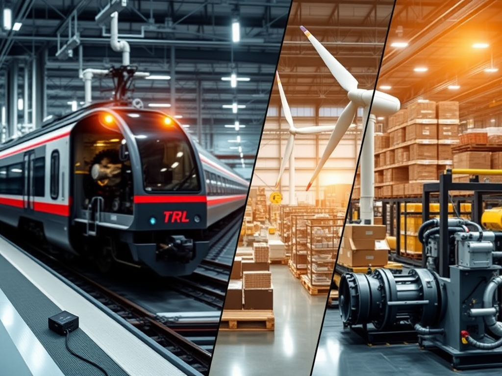 Escena industrial de alta tecnología con sensores de vibración