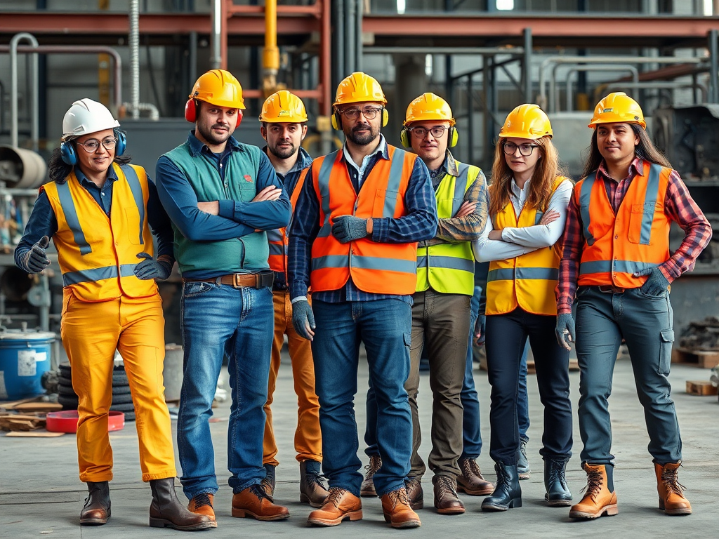 Equipos de Protección Personal en la Industria: Tipos y Relevancia Trabajadores usando diferentes tipos de equipos de protección personal
