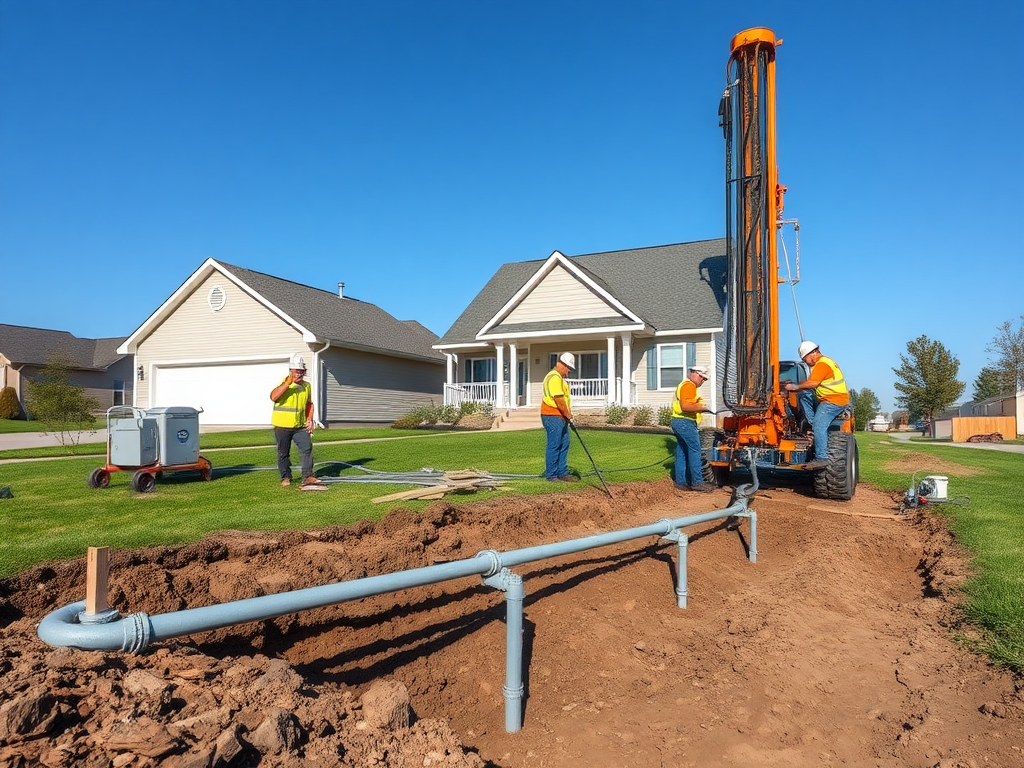 Sistema geotérmico en construcción