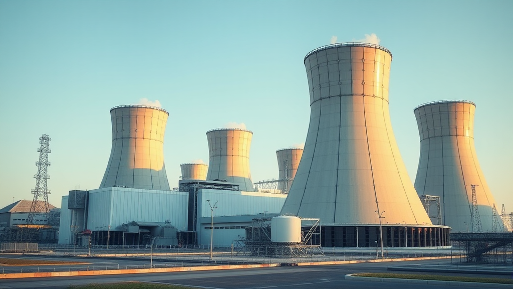 Planta de fusión nuclear moderna y futurista
