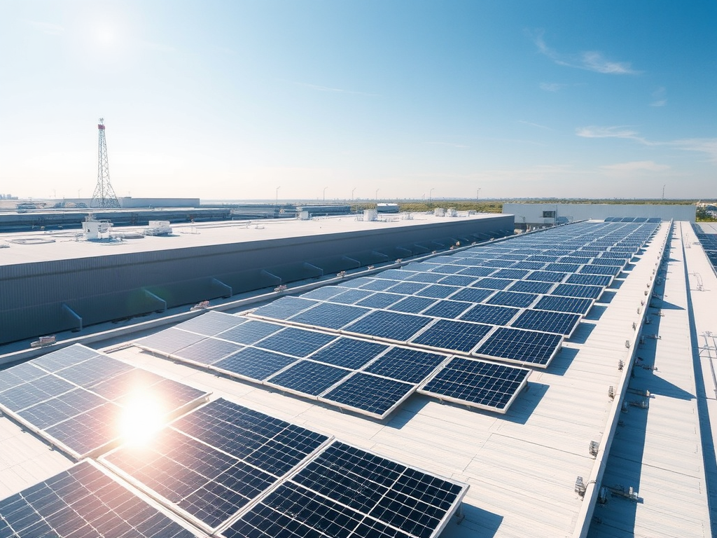 Energía Luminosa: Definición, Aplicaciones y Ejemplos Prácticos Techo industrial con paneles solares capturando luz solar
