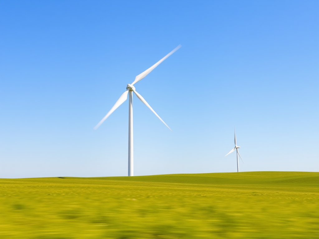 Transformación de la Energía: Procesos Clave y Aplicaciones Sostenibles Aerogenerador en movimiento en un campo abierto