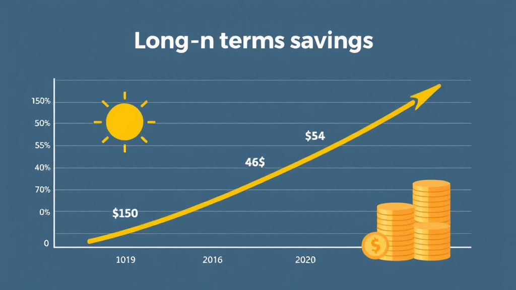 Energía Solar en Casa: Guía Completa de Instalación Gráfico de ahorro a largo plazo con paneles solares